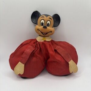 Mickey Mouse Bean Bag Vintage Vinyl Toy Walt Disney Productions Made In Japan